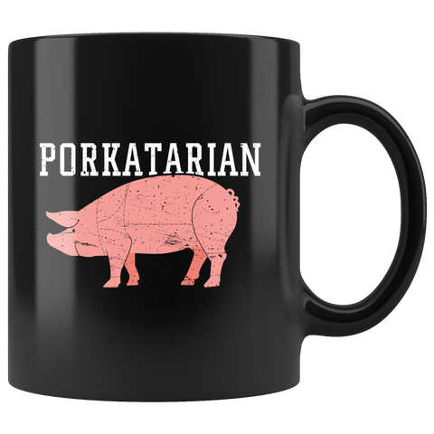 Porkatarian 11oz Black Mug
