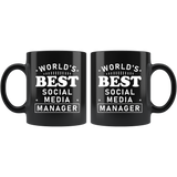 World's Best Social Media Manager  11oz Black Mug