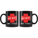Off Duty Save Yourself 11oz Black Mug