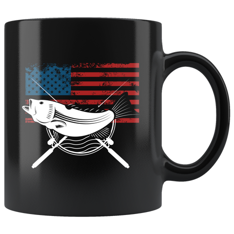 American Fishing 11oz Black Mug