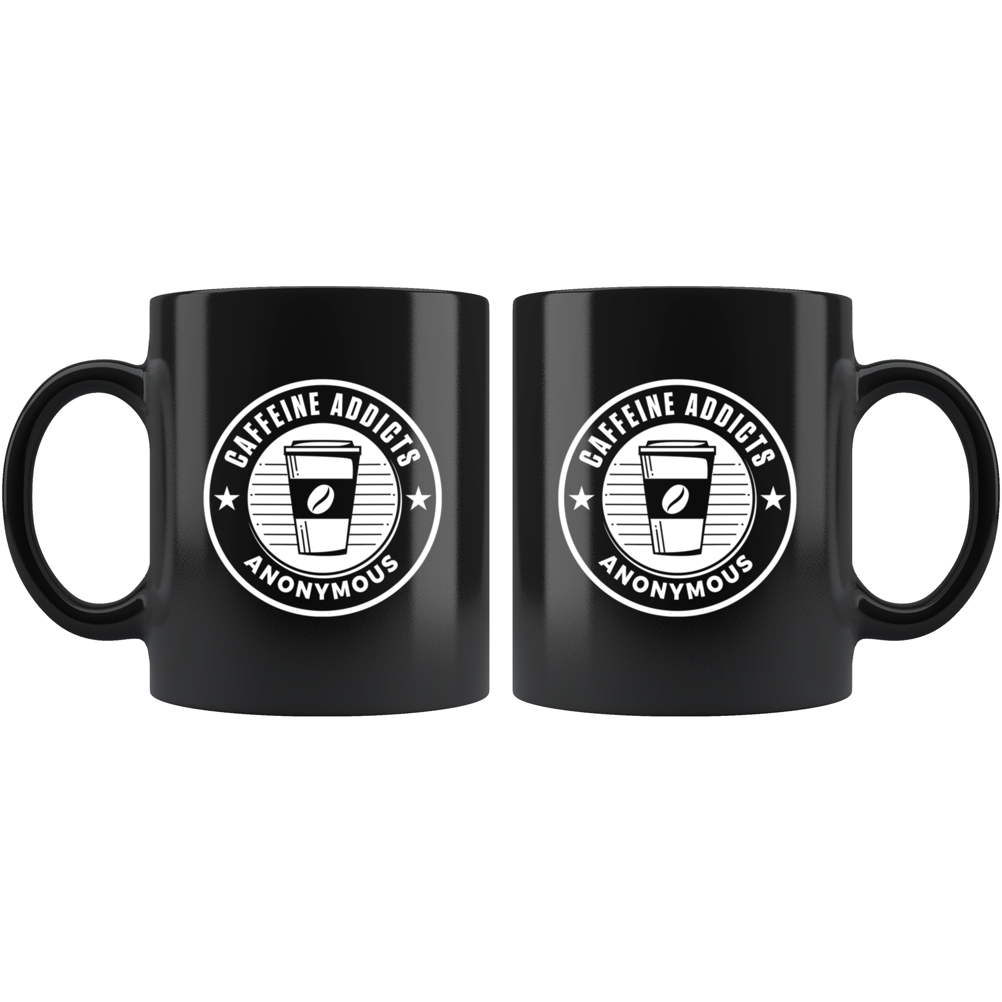 Caffeine Addicts Anonymous 11oz Black Coffee Lover Mug – oTZI Shirts
