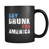 Day Drunk For America Black Mug