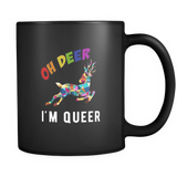Oh Deer I'm Queer Black Mug