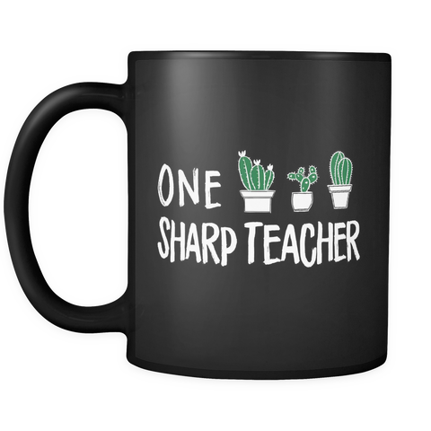 One Sharp Teacher Black Mug