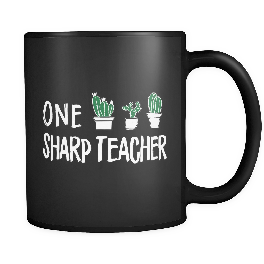 One Sharp Teacher Black Mug