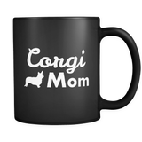 Corgi Mom Black Mug