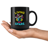Living On A Spare 11oz Black Mug