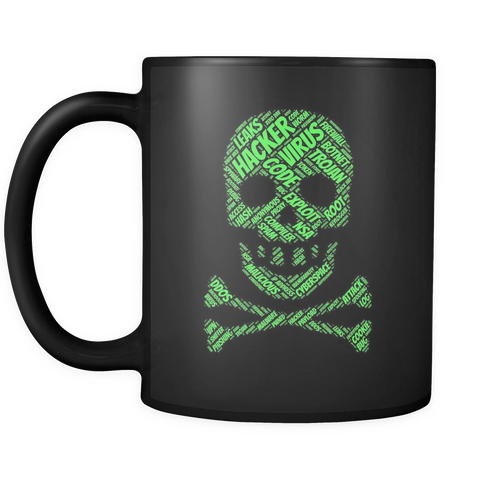 Hacker Skull Black Mug