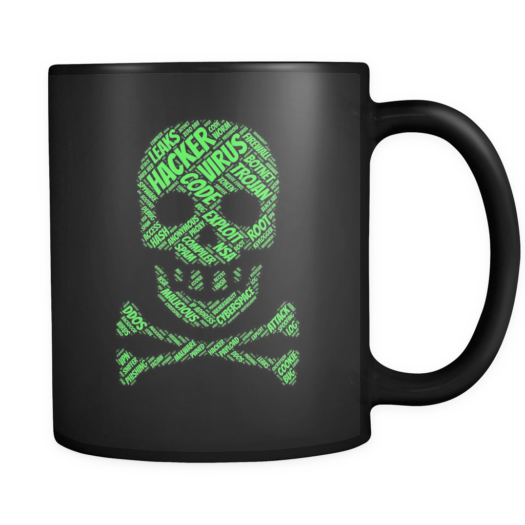 Hacker Skull Black Mug