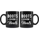 Boots Over Heels 11oz Black Mug