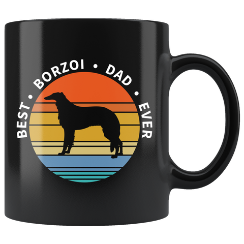 Best Borzoi Dad Ever 11oz Black Mug