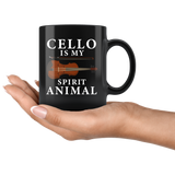 Cello Is My Spirit Animal 11oz Black Mug