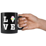 Love Ice Cream 11oz Black Mug