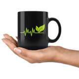Vegan Heartbeat 11oz Black Mug