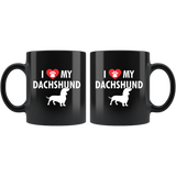 I Love My Dachshund 11oz Black Mug