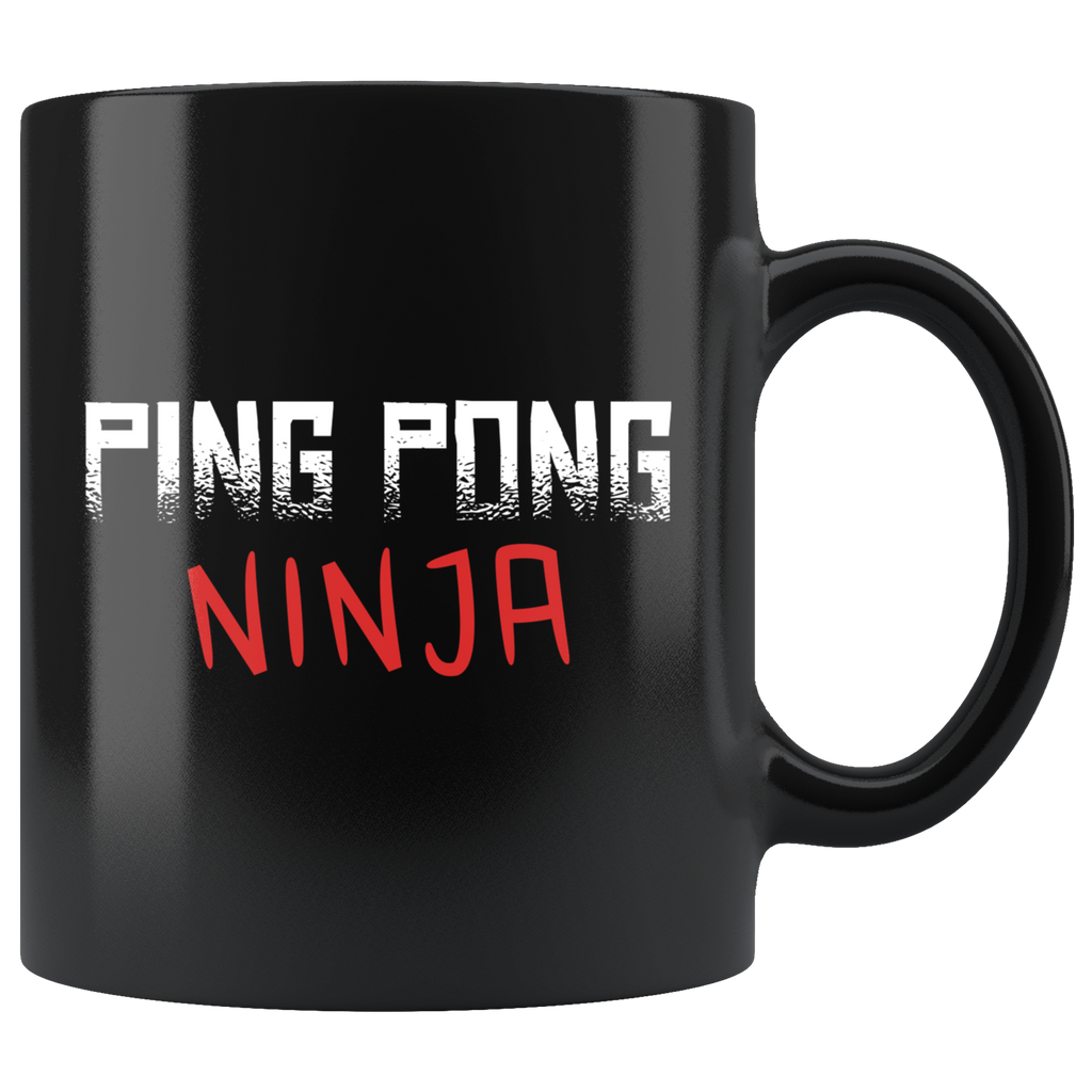 Ping Pong Ninja 11oz Black Mug