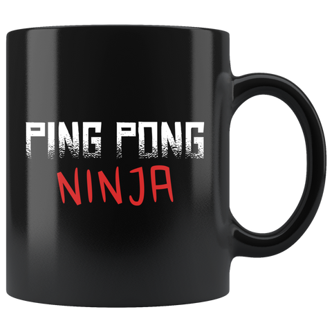 Ping Pong Ninja 11oz Black Mug