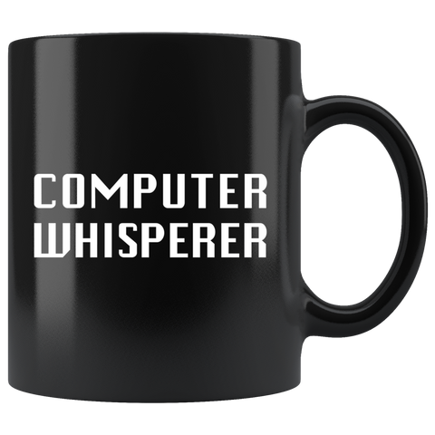 Computer Whisperer 11oz Black Mug