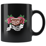 Coffee And Tattoos 11oz Black Mug