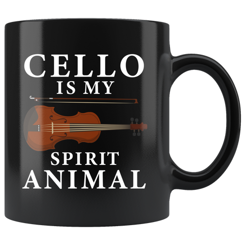 Cello Is My Spirit Animal 11oz Black Mug