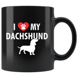 I Love My Dachshund 11oz Black Mug