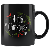 Merry Christmas 11oz Black Mug