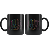 Guitar Outlines 11oz Black Mug