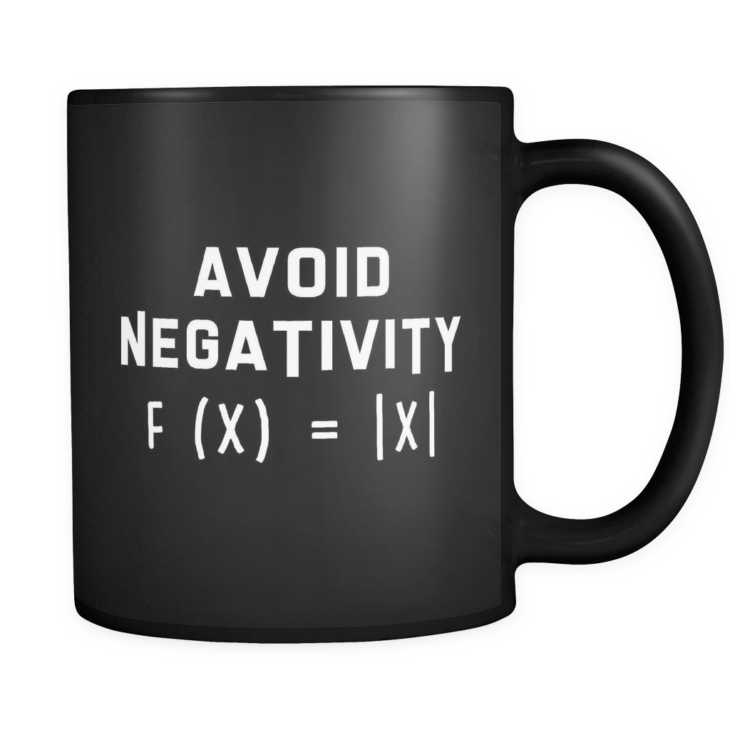 Avoid Negativity Math Equation Black Mug