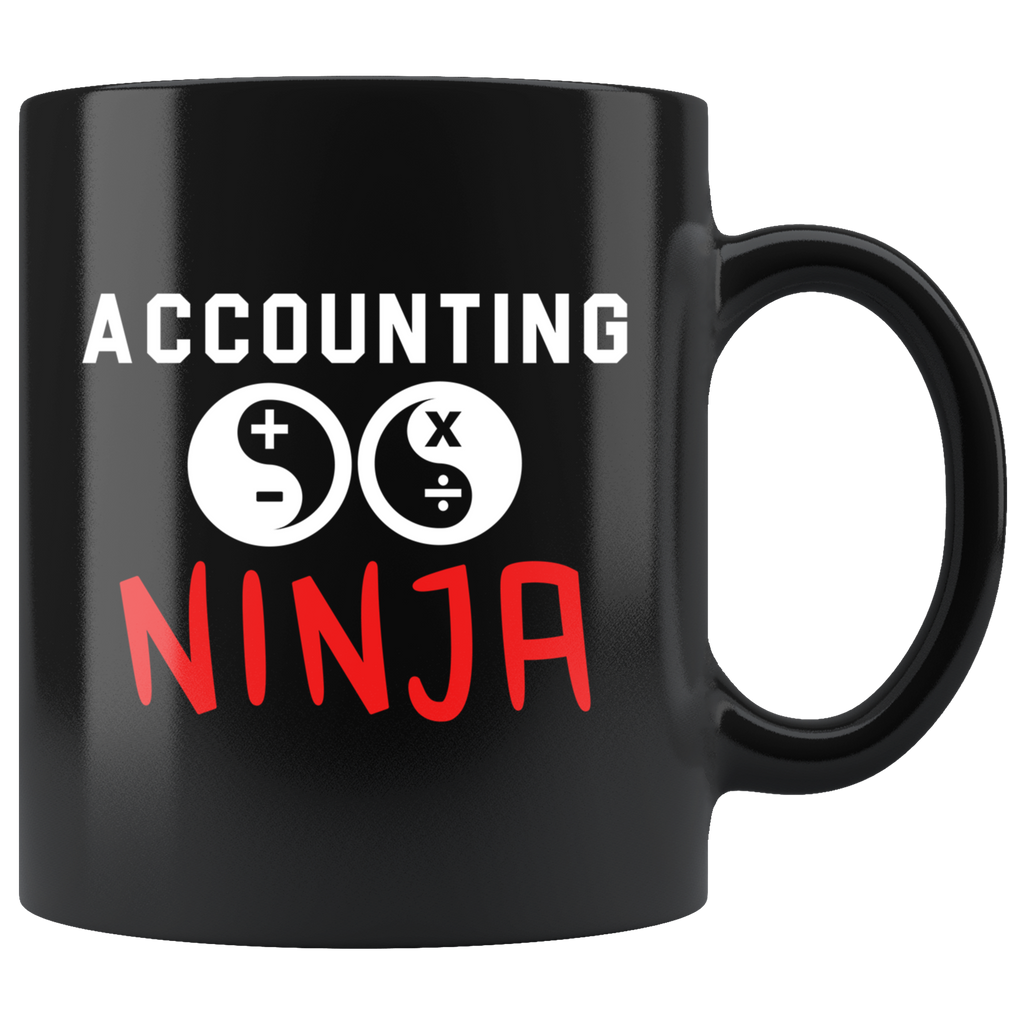 Accounting Ninja 11oz Black Coffee Mug for Accountant
