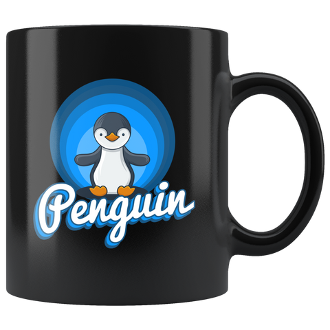 Penguin 11oz Black Mug