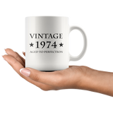 Vintage 1974 Aged To Perfection White Mug